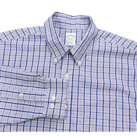 Brooks Brothers Other - Brooks Brothers The Original Polo Shirt Non Iron Purple Pink Plaid Size Large